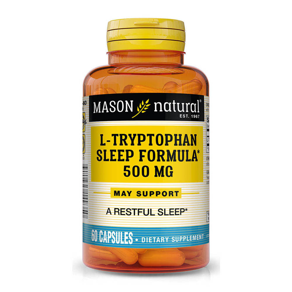 Mason Natural L-Tryptophan 500Mg Sleep Formula Capsules, Amino Acid - 60 Ea
